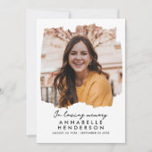 Modern Elegant Script 2-foto begrafenis/gedenkteke Bedankkaart (Voorkant)