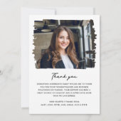 Modern Elegant Script 2-foto begrafenis/gedenkteke Bedankkaart (Achterkant)