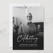 Modern Elegant Script 2-foto begrafenis/gedenkteke Bedankkaart (Voorkant)