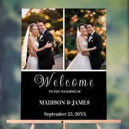 Modern Elegant Script 2 foto bruiloft welkom Acryl Bord