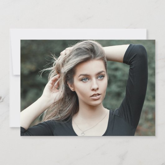 Modern Elegant Script 2 Sided Photo Afstuderen Aankondiging (Achterkant)