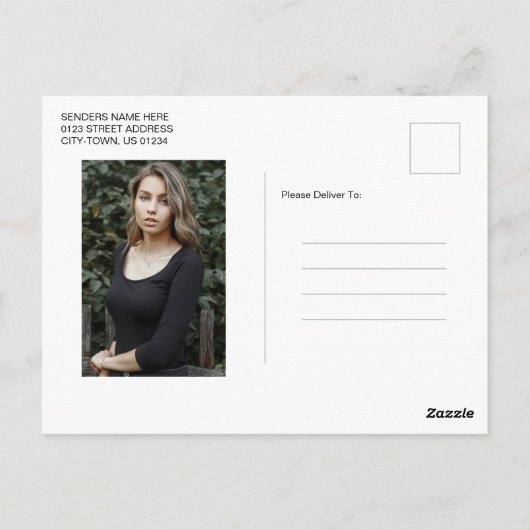 Modern Elegant Script 2 Sided Photo Afstuderen Briefkaart (Achterkant)