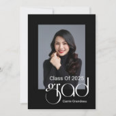 Modern Elegant Script 4 Foto Graduation Party Kaart (Voorkant)