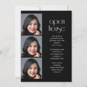 Modern Elegant Script 4 Foto Graduation Party Kaart (Achterkant)