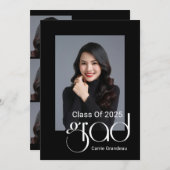 Modern Elegant Script 4 Foto Graduation Party Kaart (Voorkant / Achterkant)