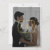 Modern Elegant Script 4 Fotoraster Overlay Bruilof Kaart (Achterkant)