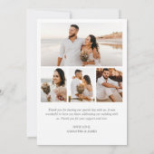Modern Elegant Script 5-foto collage bruiloft Bedankkaart (Achterkant)