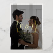 Modern Elegant Script 5 Fotoraster Overlay Bruilof Folie Uitnodiging (Achterkant)