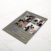 Modern Elegant Script 5 Fotoraster Overlay Bruilof Folie Uitnodiging (Gedraaid)