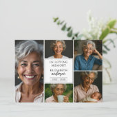 Modern Elegant Script 6-foto begrafenis / gedenkte Bedankkaart (Staand voorkant)