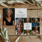 Modern Elegant Script 6-foto begrafenis / gedenkte Bedankkaart