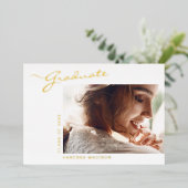 Modern elegant script | Aankondiging foto-Afstudee (Staand Voorkant)