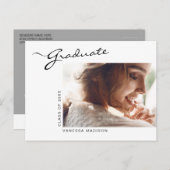 Modern elegant script | Aankondiging foto-Afstudee Briefkaart (Voorkant / Achterkant)