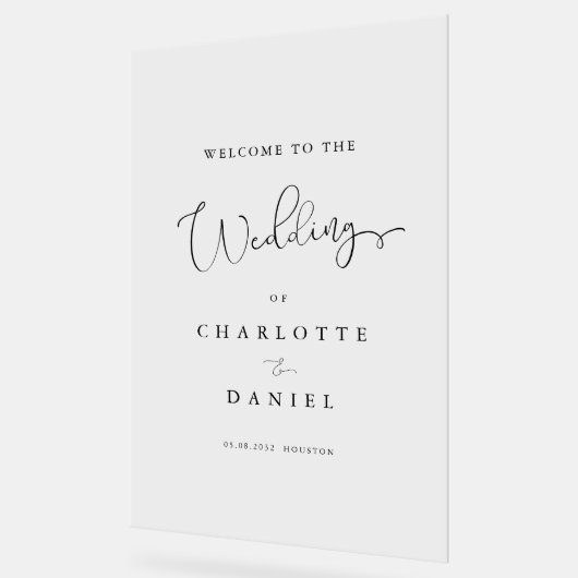 Modern, elegant, script, acryl bord (Hoek)