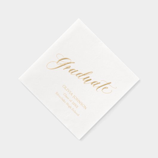 Modern Elegant Script Afstuderen eenvoudig Afstude Folie Servetten (Rechts)