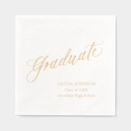 Modern Elegant Script Afstuderen eenvoudig Afstude Folie Servetten