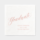 Modern Elegant Script Afstuderen eenvoudig Afstude Folie Servetten (Voorkant)