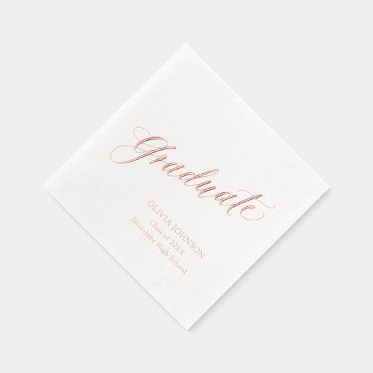 Modern Elegant Script Afstuderen eenvoudig Afstude Folie Servetten (Rechts)