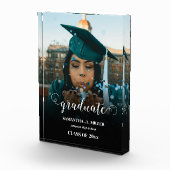 Modern Elegant Script Afstuderen Gift Fotoblokken (Rechts)