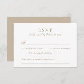 Modern Elegant Script Antiek Goud Bruiloft RSVP Kaart (Voorkant / Achterkant)