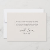 Modern Elegant Script Baby shower Bedankkaart (Achterkant)