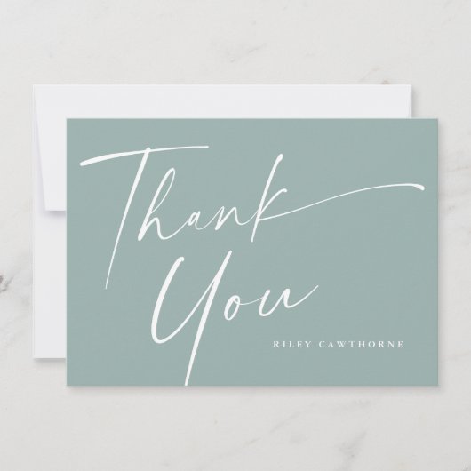 Modern Elegant Script Baby shower Bedankkaart (Voorkant)