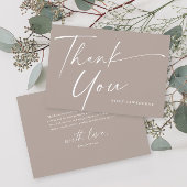 Modern Elegant Script Baby shower Bedankkaart