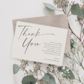 Modern Elegant Script Baby shower Bedankkaart