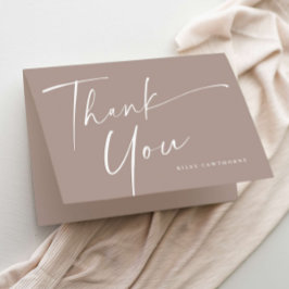 Modern Elegant Script Baby shower Bedankkaart