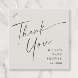 Modern Elegant Script Baby shower dank u Bedankjes Labels