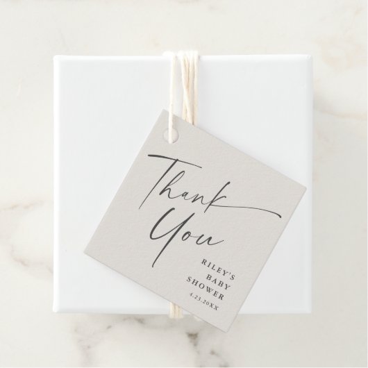 Modern Elegant Script Baby shower dank u Bedankjes Labels (In situ)