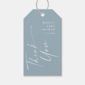 Modern Elegant Script Baby shower Dank u Favor Cadeaulabel (Voorkant)