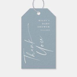 Modern Elegant Script Baby shower Dank u Favor Cadeaulabel