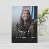 Modern Elegant Script Begrafenis Orde van Service Programmakaart (Staand voorkant)