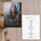 Modern Elegant Script Begrafenis Orde van Service Programmakaart