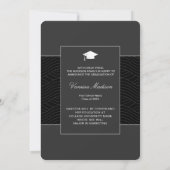 Modern | Elegant Script Black Grey 1 Photo Afstude Aankondiging (Achterkant)