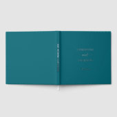 Modern Elegant Script Blauw Blauwgroen Huwelijk Zi Gastenboek (Volledig)