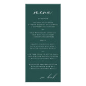 Modern Elegant Script Blauwgroen Bruiloft Menu (Voorkant)