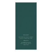 Modern Elegant Script Blauwgroen Bruiloft Menu (Achterkant)