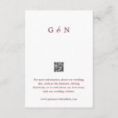 Modern Elegant Script Bourgogne Red Wedding Detail Informatiekaartje (Achterkant)