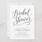 Modern Elegant Script Bruids Douche Uitnodiging (Voorkant)