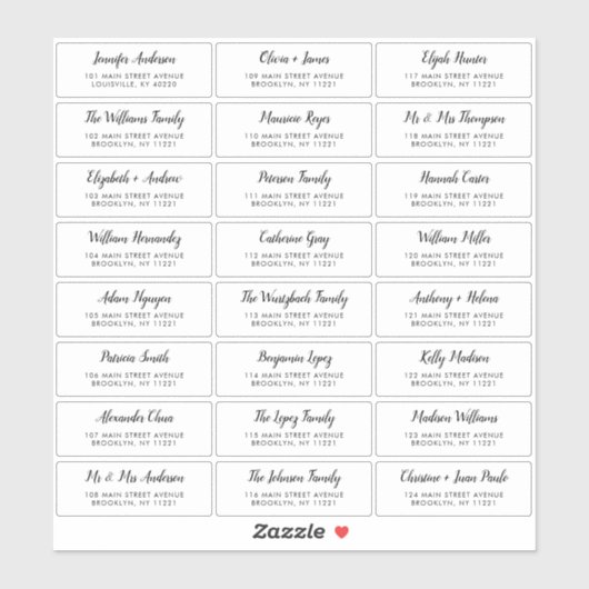 Modern Elegant Script Bruiloft Gast Adres Label (Vel)