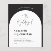 modern elegant script bruiloft met zwarte en witte flyer (Voorkant)