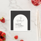 modern elegant script bruiloft met zwarte en witte servet (Insitu)