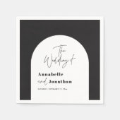 modern elegant script bruiloft met zwarte en witte servet (Voorkant)
