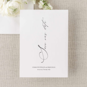 Modern Elegant Script Bruiloft Opslaan Datum Uitno Save The Date