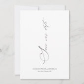Modern Elegant Script Bruiloft Opslaan Datum Uitno Save The Date (Voorkant)