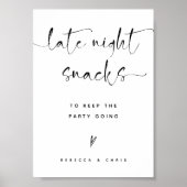 Modern Elegant Script Bruiloft Snack Station Sign Poster (Voorkant)