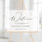 Modern Elegant Script Bruiloft Welkom Frosted Acryl Bord
