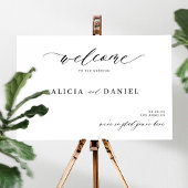 Modern elegant script bruiloft welkom teken perfect poster